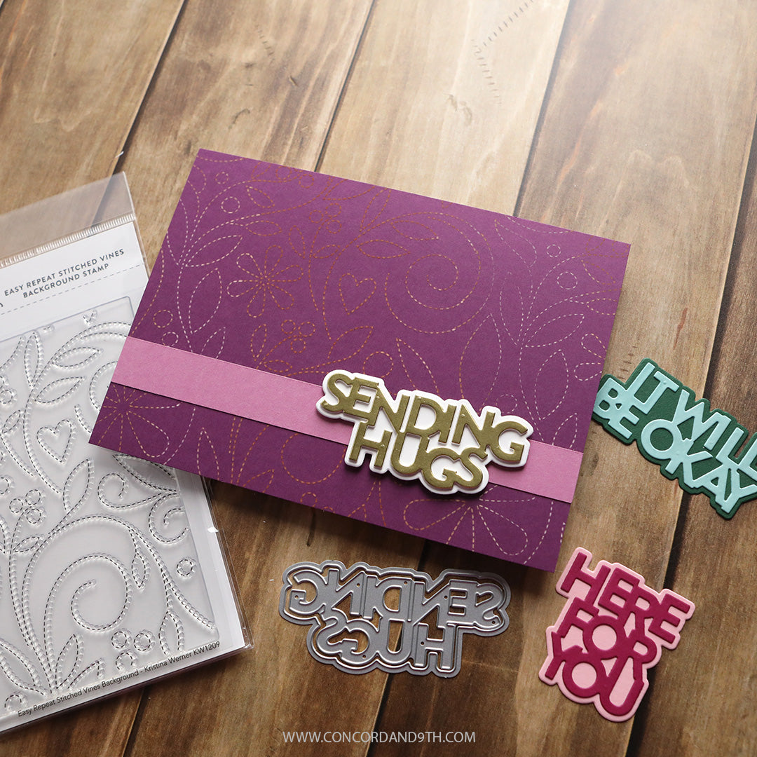 Easy Repeat Stitched Vines Background Stamp
