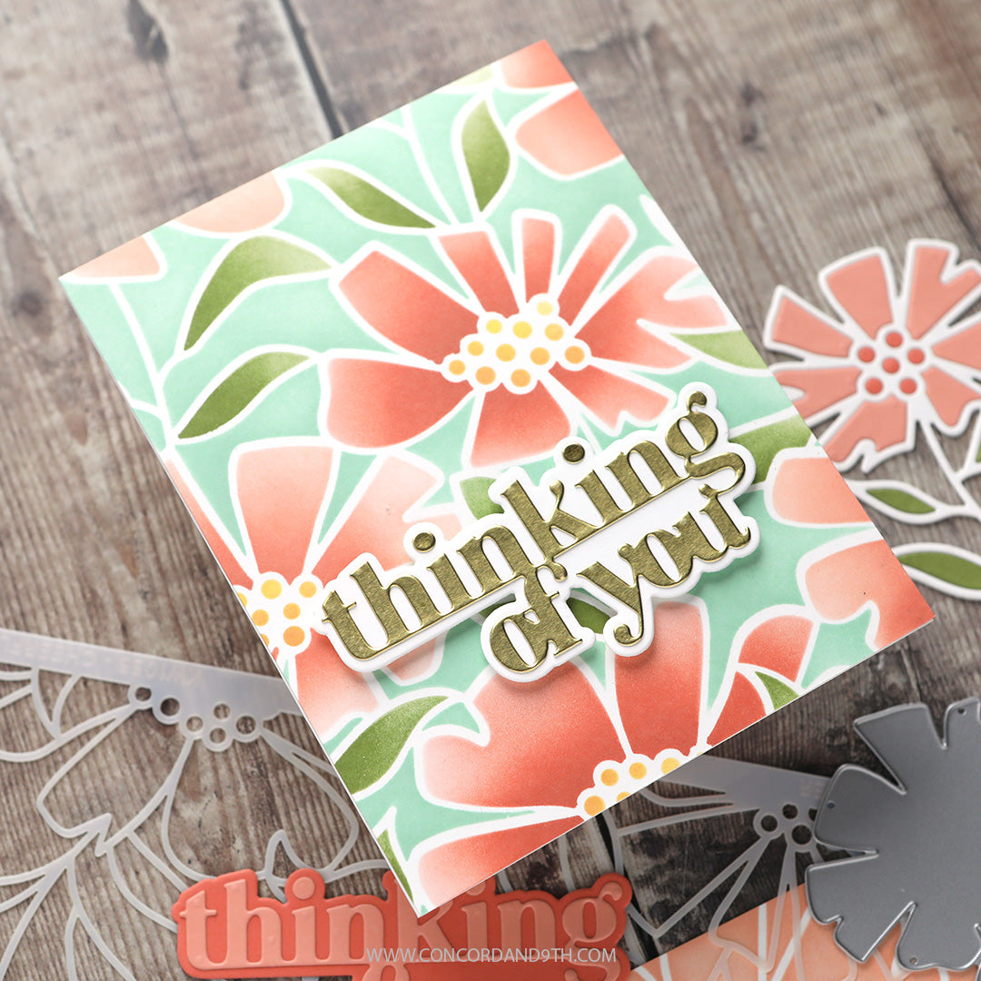 Cheerful Flowers Background Stamp
