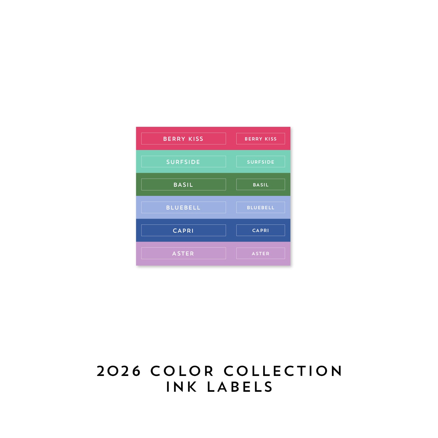 2026 Color Collection Ink Pad & Ink Cube Labels
