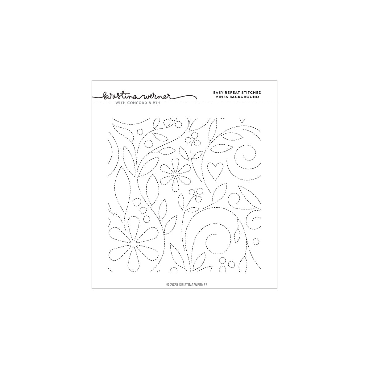 Easy Repeat Stitched Vines Background Stamp