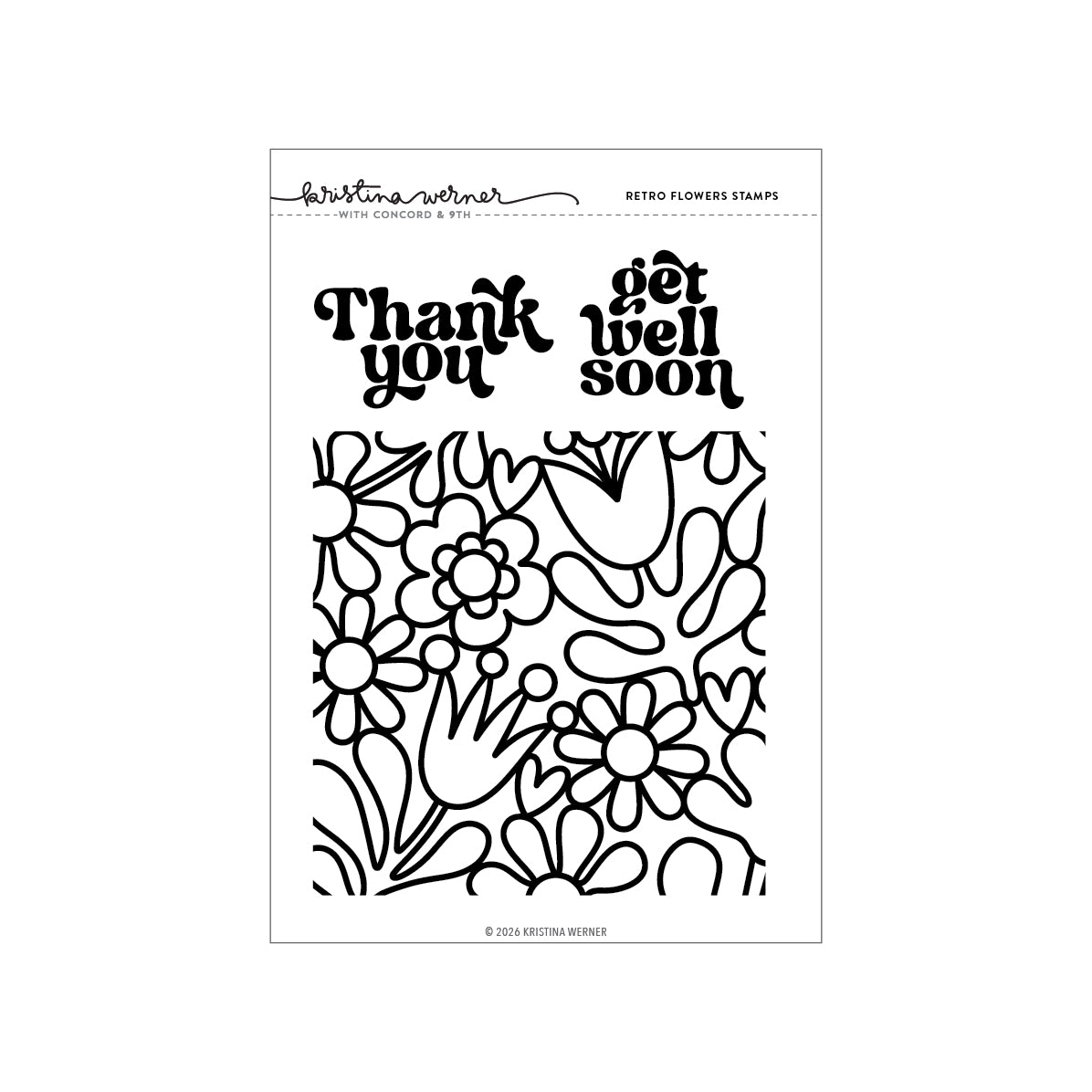 Retro Flowers Stamp Set