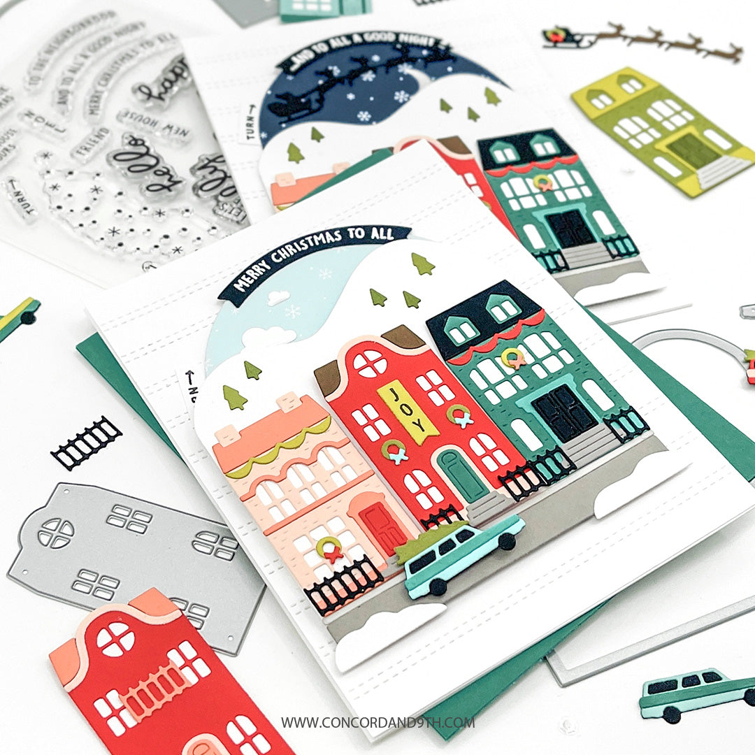 Juego de sellos "Sobre los tejados"