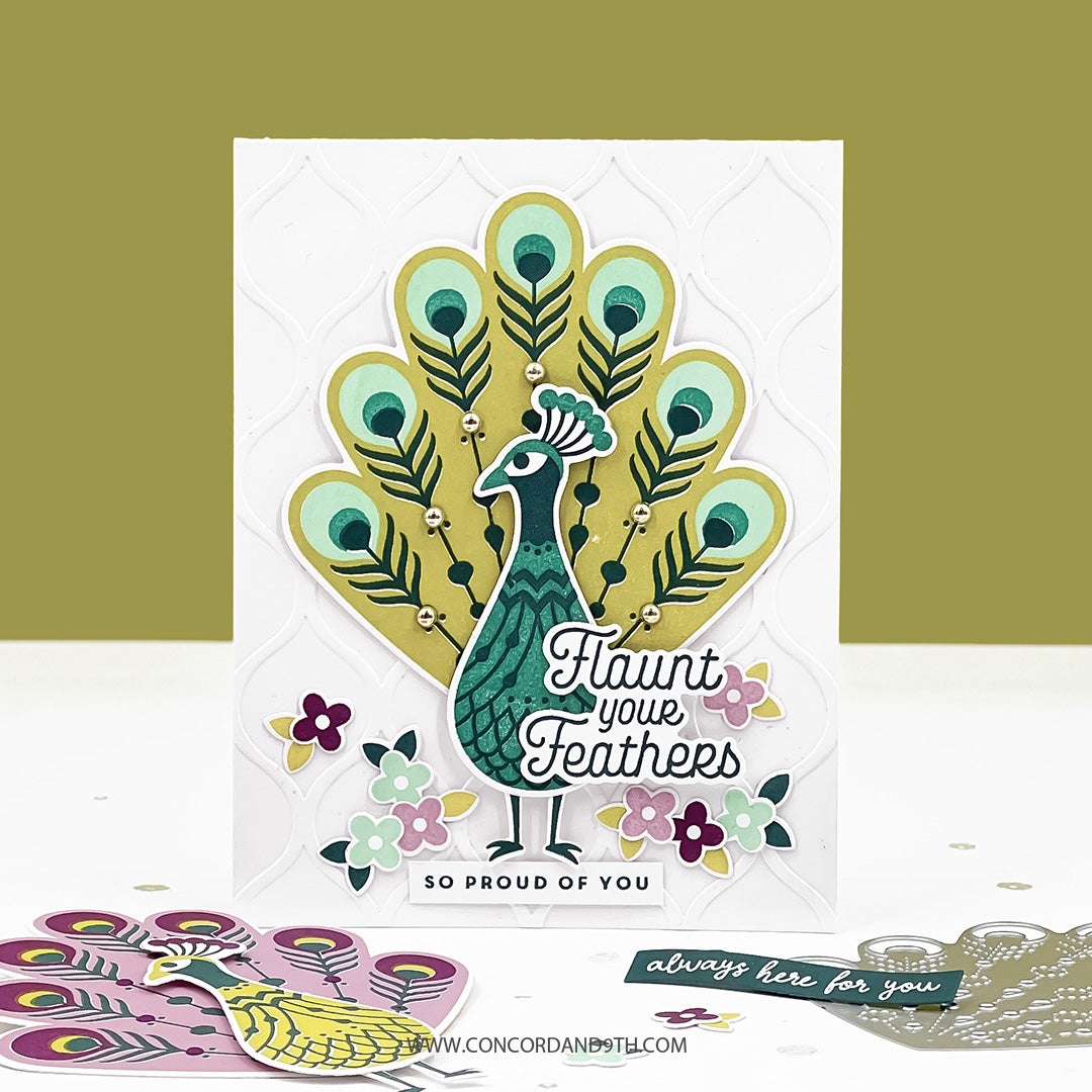 Patterned Peacock Embossing Folder