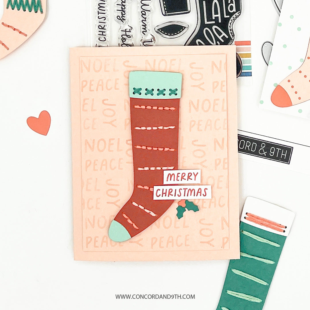 LAST CHANCE: Stocking Stamp & Stitch Stamp Set