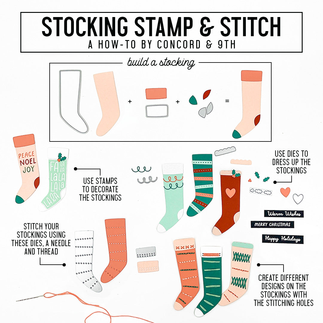 LAST CHANCE: Stocking Stamp & Stitch Stamp Set