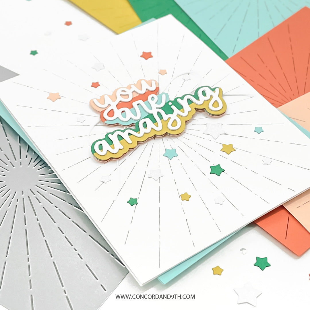 Troquel frontal de tarjeta Sunburst