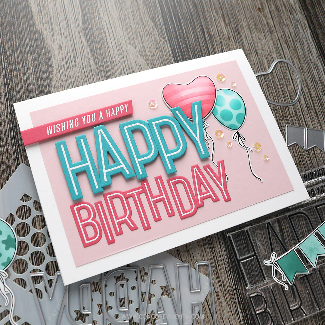 Happy Birthday Words Stamp Set