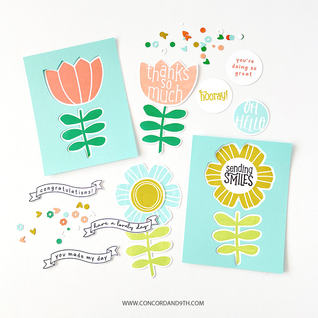 LAST CHANCE: Flower Shaker Shapes Stamp Set