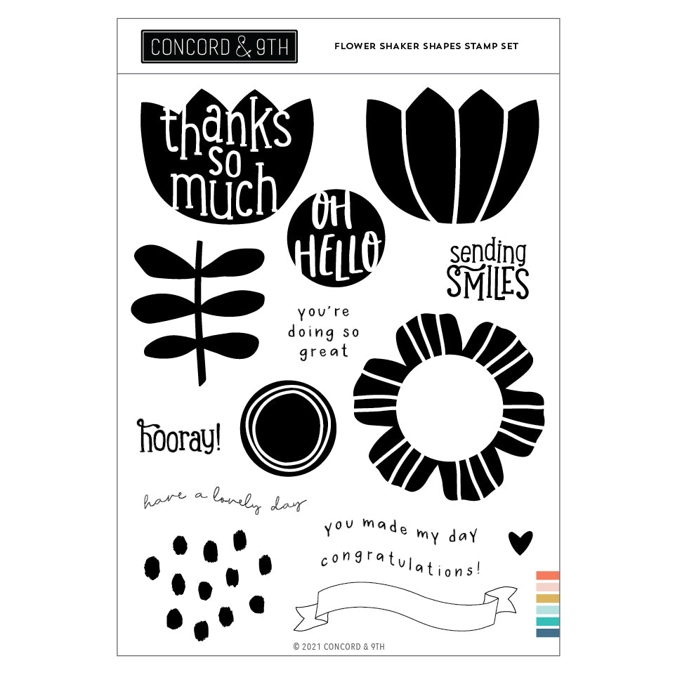 LAST CHANCE: Flower Shaker Shapes Stamp Set
