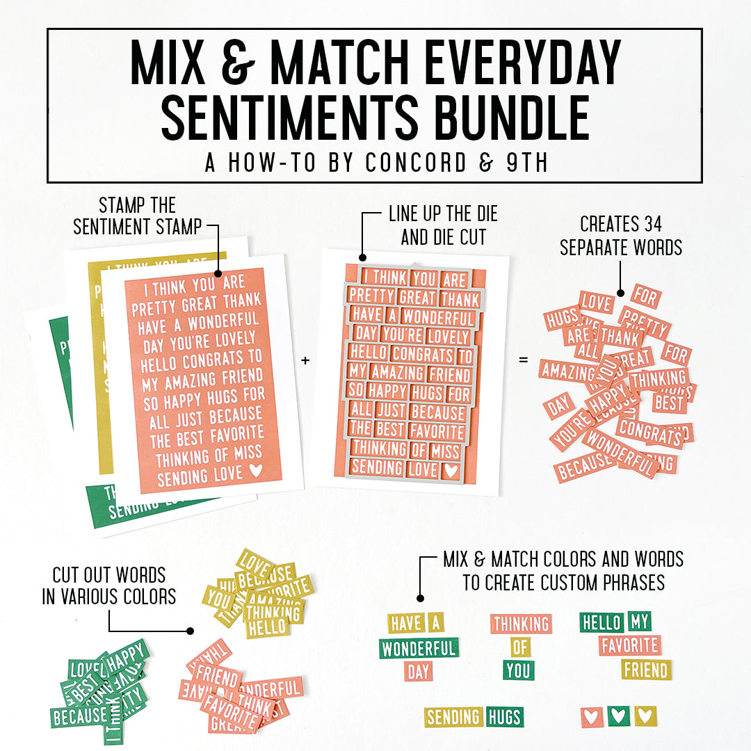 Juego de sellos Mix & Match Everyday Sentiments