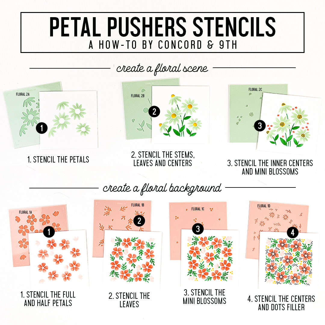 Paquete de plantillas para empujar pétalos