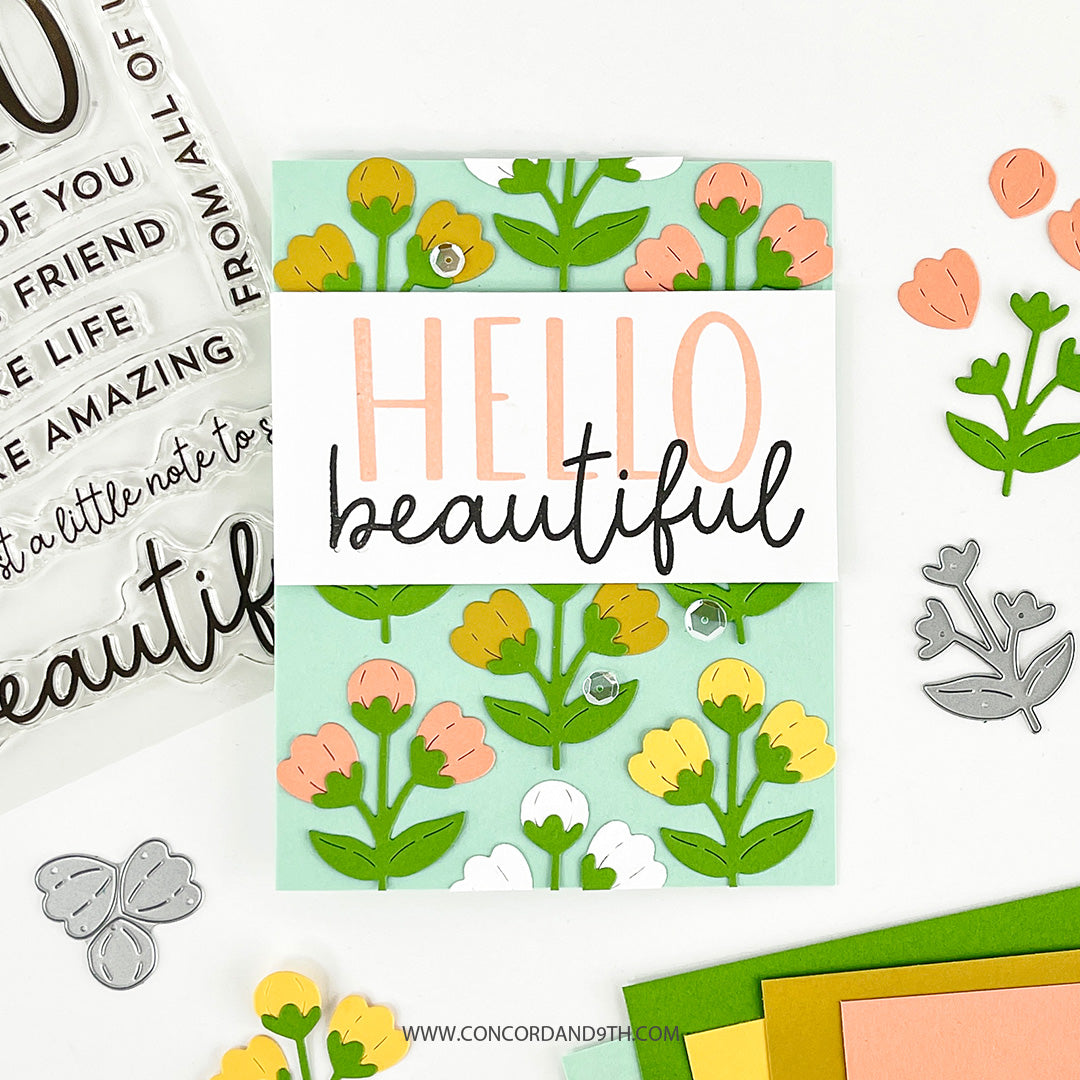 Juego de sellos Picked Posie Greetings