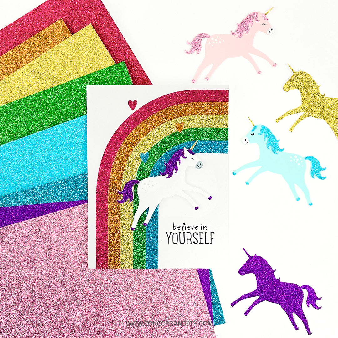 Rainbow Glitter Paper Pack