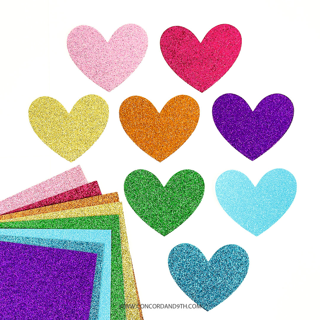 Rainbow Glitter Paper Pack