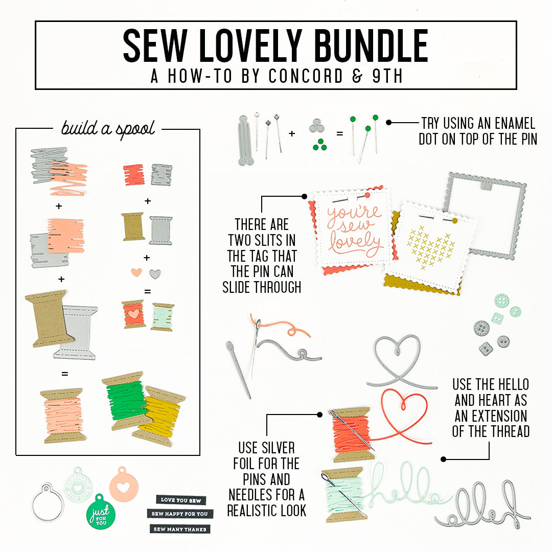 Juego de sellos Sew Lovely