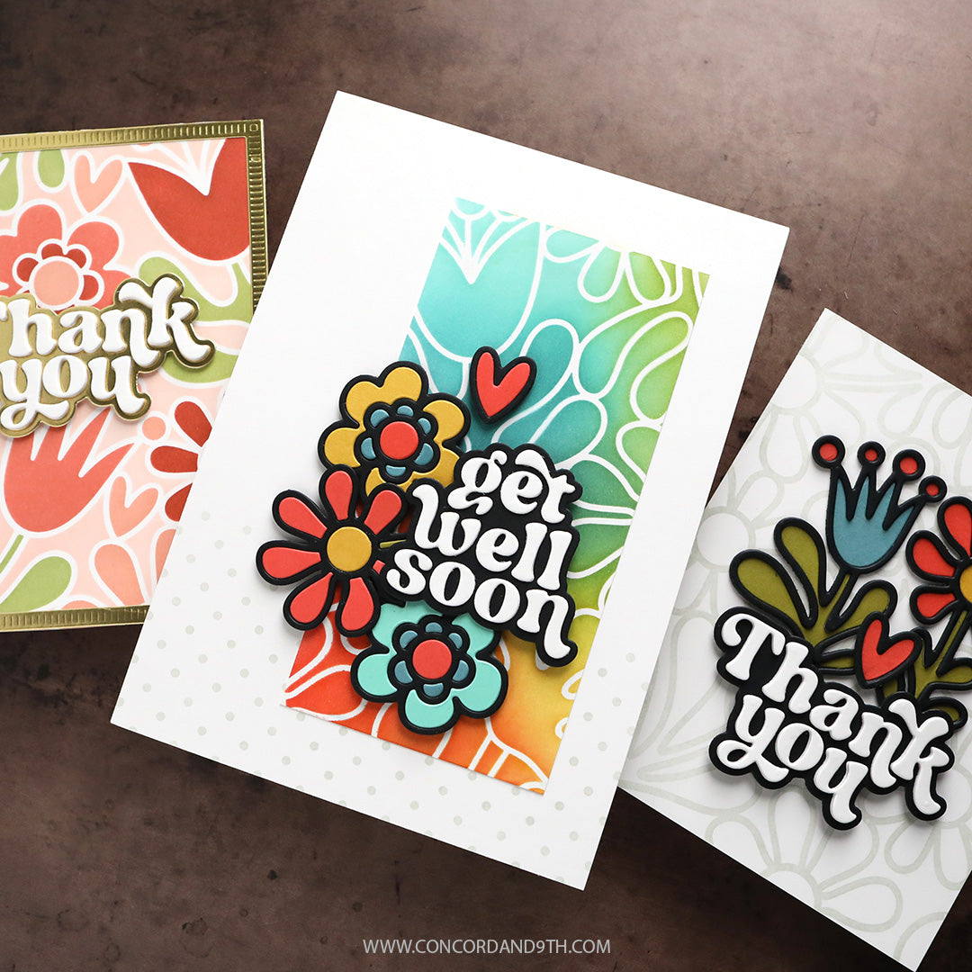 Retro Flowers Stencil Pack