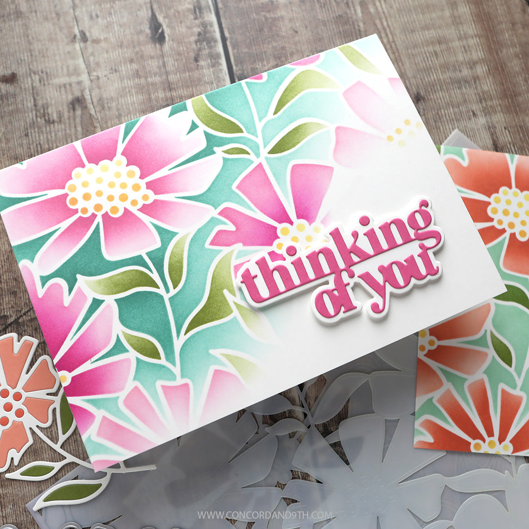 Cheerful Flowers Background Stamp