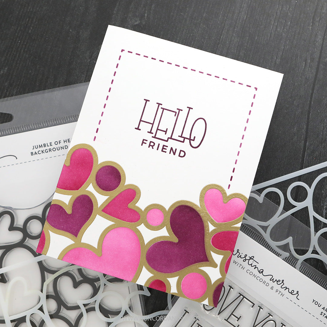 Jumble of Hearts Background Stamp