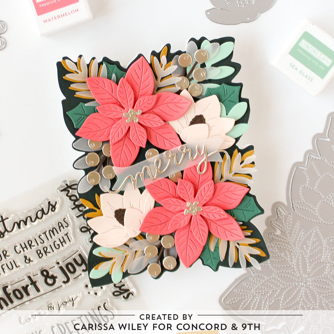 Juego de sellos con flores festivas