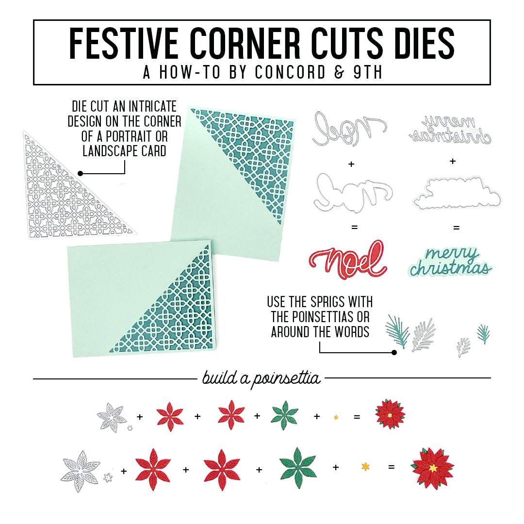 Troqueles de corte de esquina festivos