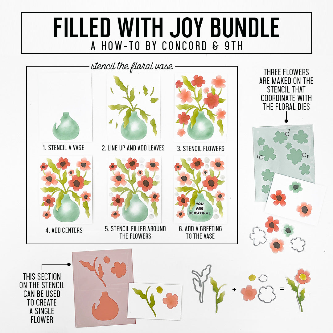 LAST CHANCE: Filled with Joy Stencil Pack