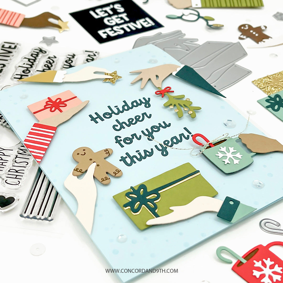 Juego de sellos navideños hechos a mano