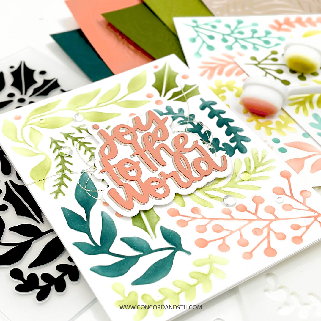 Paquete de plantillas con ramitas navideñas