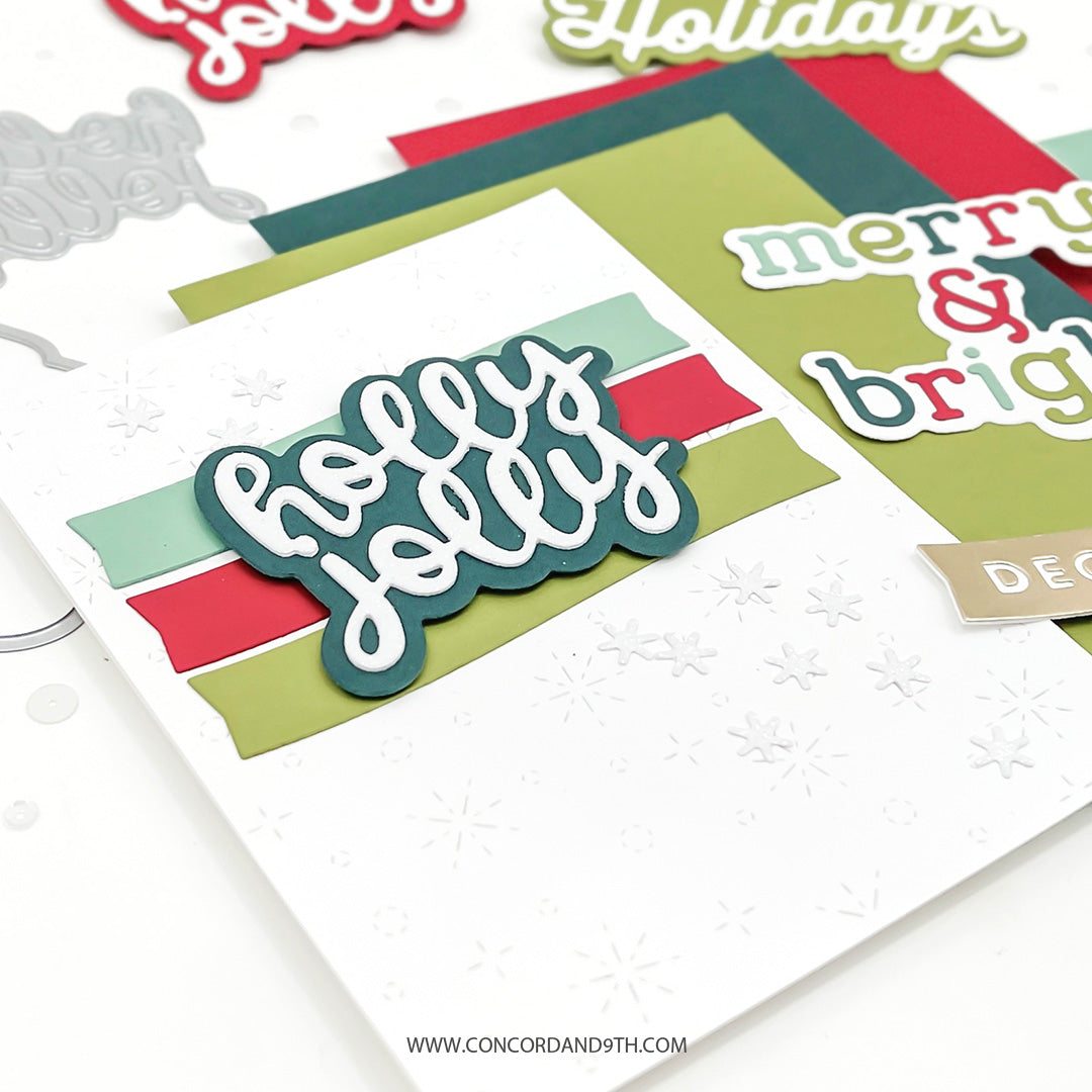 Troqueles con alegres saludos navideños