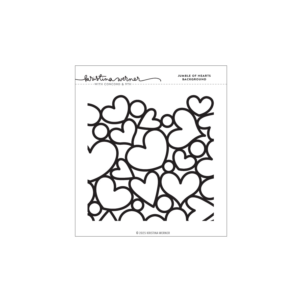 Jumble of Hearts Background Stamp