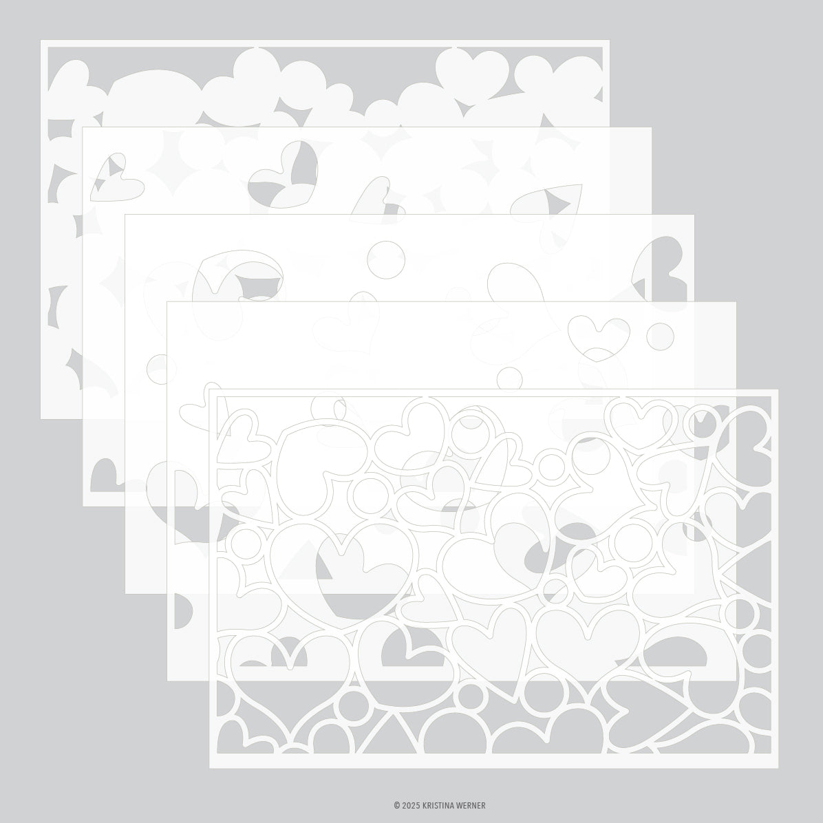 Jumble of Hearts Stencil Pack