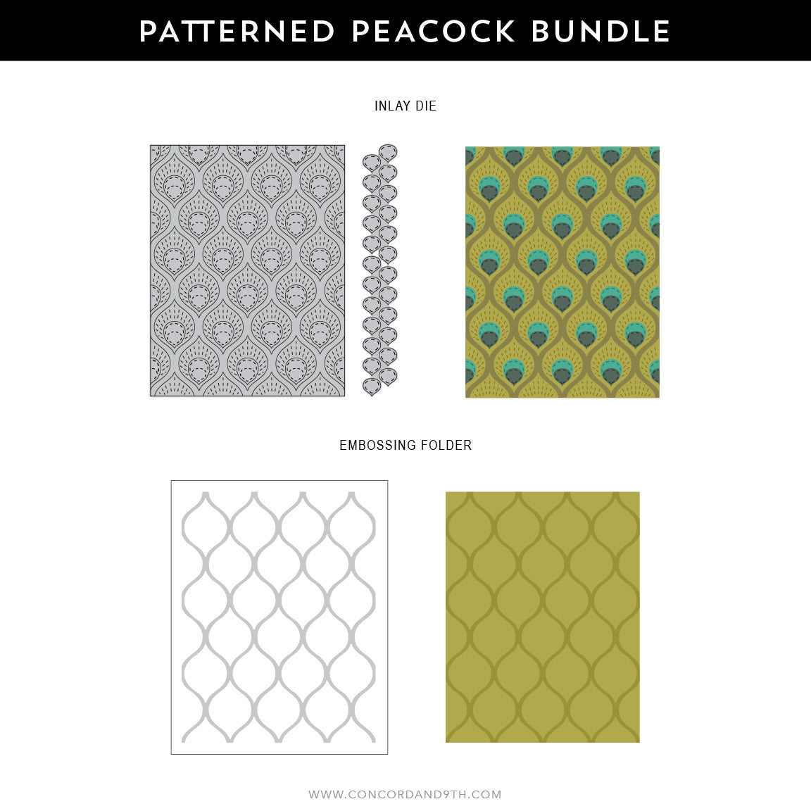 Patterned Peacock Embossing Folder