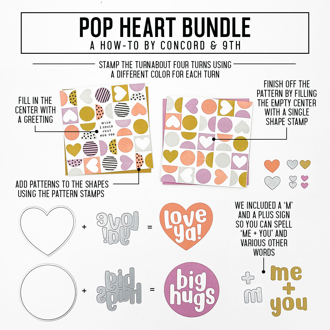 Juego de sellos Pop Heart Turnabout™