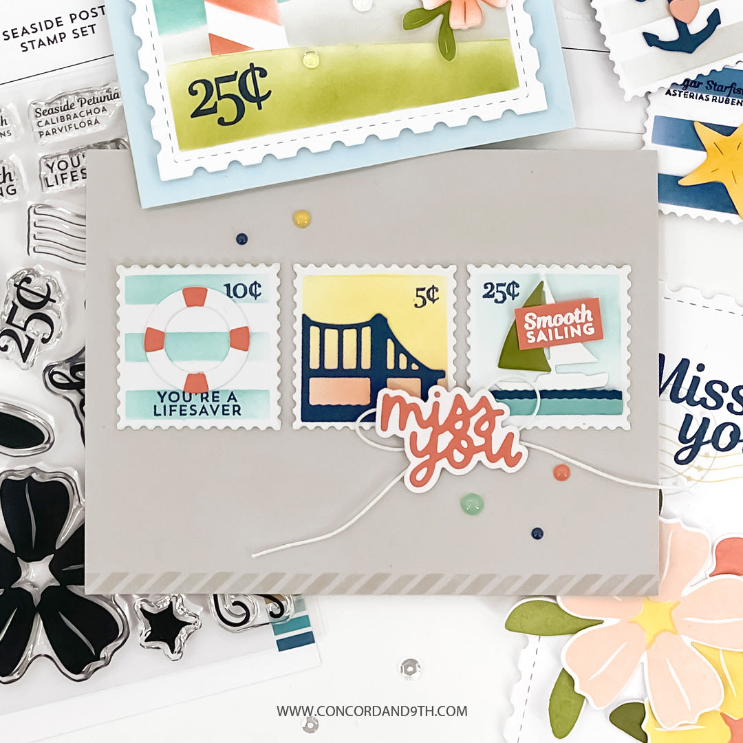 Juego de sellos postales Seaside