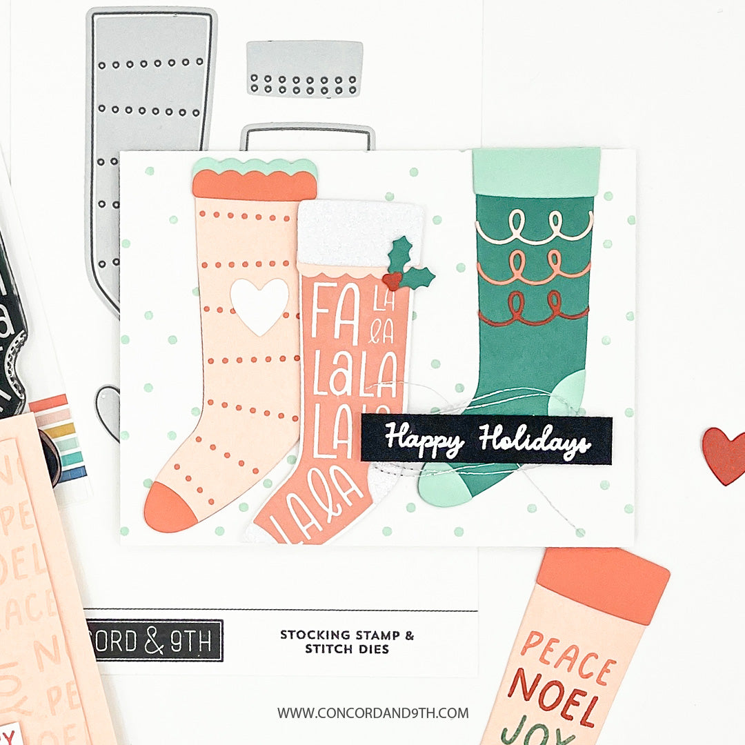 LAST CHANCE: Stocking Stamp & Stitch Stamp Set
