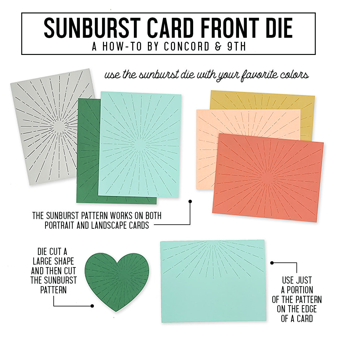 Troquel frontal de tarjeta Sunburst