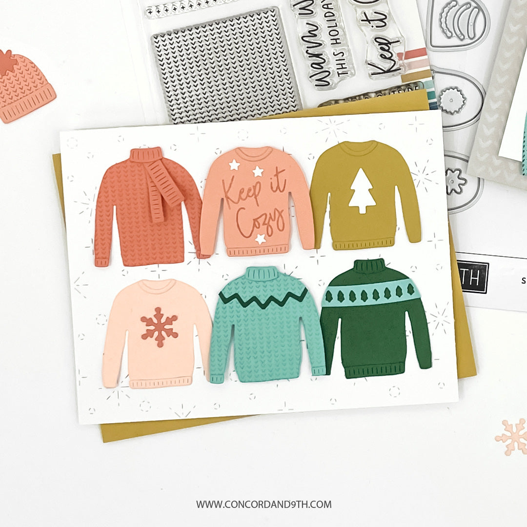 Juego de sellos de la temporada de suéteres