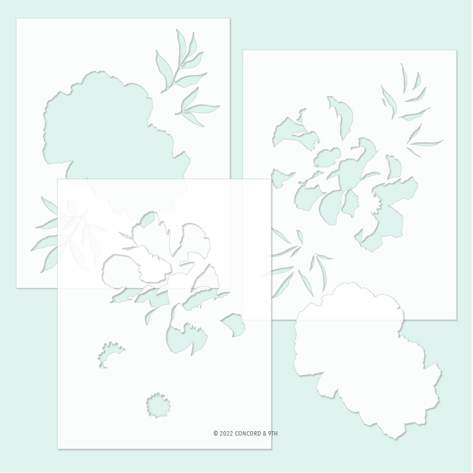 Blended Petals Stencil Pack