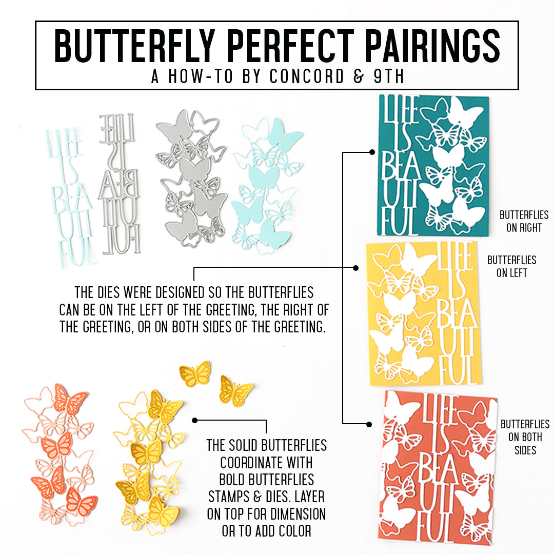 Troqueles de combinación perfecta de mariposas